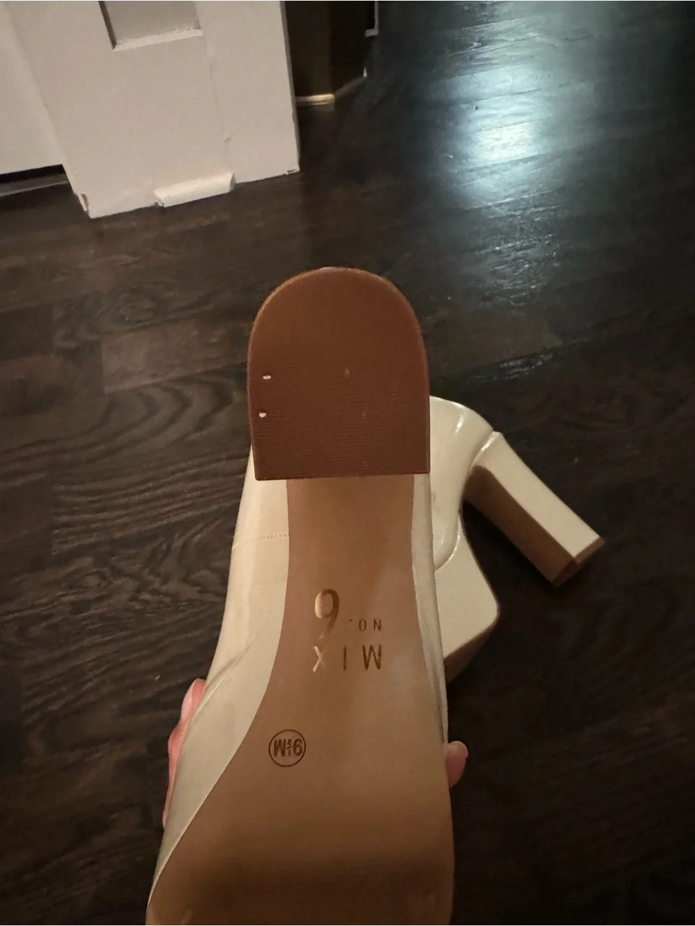 Cream Patent Mary Jane Platform Heels